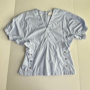 3.1 Philip Lim Light Blue Poplin Side Stud Blouse
